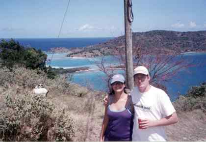 Roy and Pouneh in Jost Van Dyke, a British Virgin
Island overlooking Sandy Cay.