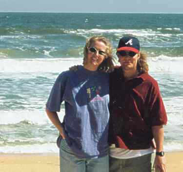 Kerry and I hanging out at the beach where we got married the next day.