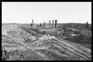Ruins of Hood's 28-car ammunition train and the Schofield Rolling Mill.