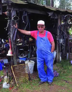 Gator hunter Cecil Carter misses the days of frog gigging and gator skinning. Photo by Richard T. Bryant. Email richard_t_bryant@mindspring.com