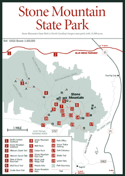Stone Mountain State Park Trail Map Sherpa Guides | North Carolina | Mountains | Stone Mountain State Park
