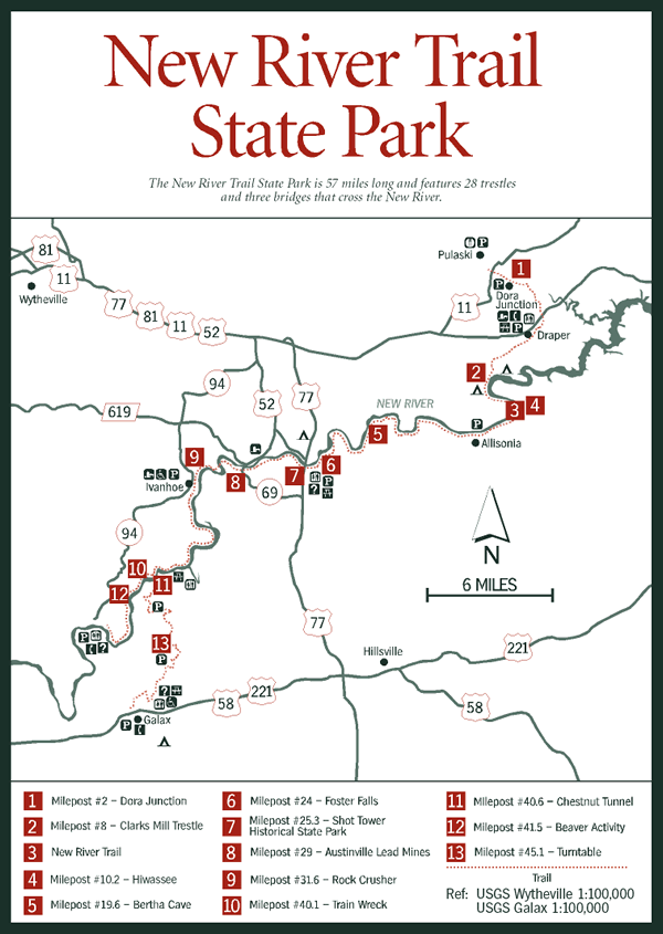 New River Rail Trail Map